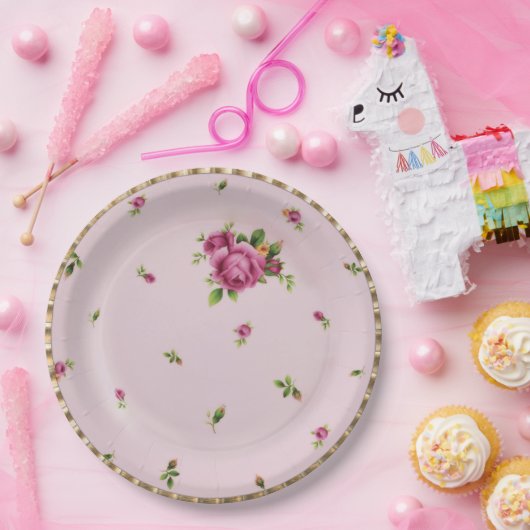 ばら色の芽の中国のプリンセスのパーティーの紙皿 ペーパープレート (パーティー)