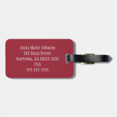 ばら色の荷物のラベルを持つ女の子(個人化して下さい) ラゲッジタグ (裏面横)