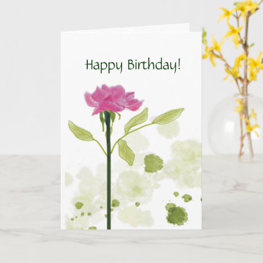 ばら色の誕生日の挨拶状を選抜して下さい カード (黄色い花)