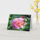 ばら色の誕生日の挨拶状 カード (黄色い花)
