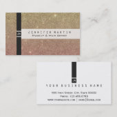 ばら色の金ゴールドおよびイエロー・ゴールドのグリッターの網 名刺 (正面/裏面)