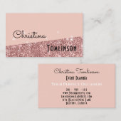 ばら色の金ゴールドおよびグリッターの美しいのプロフェッショナルのモダン 名刺 (正面/裏面)
