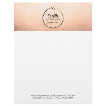 ばら色の金ゴールドおよびハートのカスタマイズ可能なレターヘッド