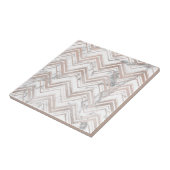 ばら色の金ゴールドおよび大理石のジグザグ形 タイル (側面)