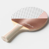 ばら色の金ゴールドおよび点 卓球ラケット (正面アングル)