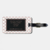 ばら色の金ゴールドおよび白いクローバーの荷物のラベル ラゲッジタグ (裏面横)