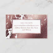 ばら色の金ゴールドおよび白い大理石のお母さんのPlaydateカード コーリングカード (裏面)