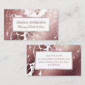 ばら色の金ゴールドおよび白い大理石のお母さんのPlaydateカード コーリングカード (正面/裏面)