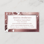 ばら色の金ゴールドおよび白によって大理石模様をつけられる質の背景 名刺 (裏面)