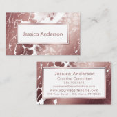 ばら色の金ゴールドおよび白によって大理石模様をつけられる質の背景 名刺 (正面/裏面)