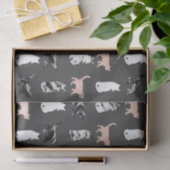 ばら色の金ゴールドおよび白黒大理石の子猫猫 薄葉紙 (ギフト)