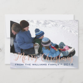 ばら色の金ゴールドおよび赤いクリスマスのニット シーズンカード