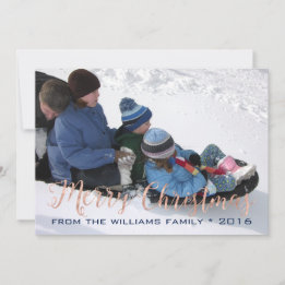 ばら色の金ゴールドおよび赤いクリスマスのニット シーズンカード