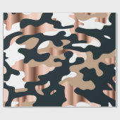 ばら色の金ゴールドおよび黒いカムフラージュの包装紙 ラッピングペーパー (フラット)