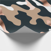 ばら色の金ゴールドおよび黒いカムフラージュの包装紙 ラッピングペーパー (角)