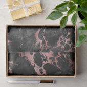 ばら色の金ゴールドおよび黒い大理石 薄葉紙 (ギフト)