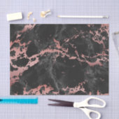 ばら色の金ゴールドおよび黒い大理石 薄葉紙 (クラフト)