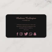 ばら色の金ゴールドのはさみとのシンプルな黒 ロイヤリティカード (裏面)