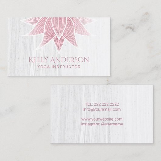 ばら色の金ゴールドのはすの花のエレガントな大理石 名刺 (正面/裏面)