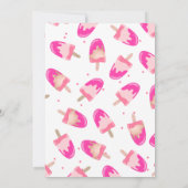 ばら色の金ゴールドのアイスクリームの夏のベビーはシャワーを振りかけます 招待状 (裏面)