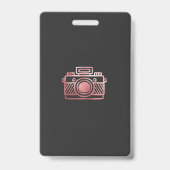 ばら色の金ゴールドのカメラマンのロゴ|の写真の名札 バッジ (裏面)