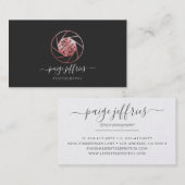 ばら色の金ゴールドのカメラマンのロゴ|の署名 名刺 (正面/裏面)