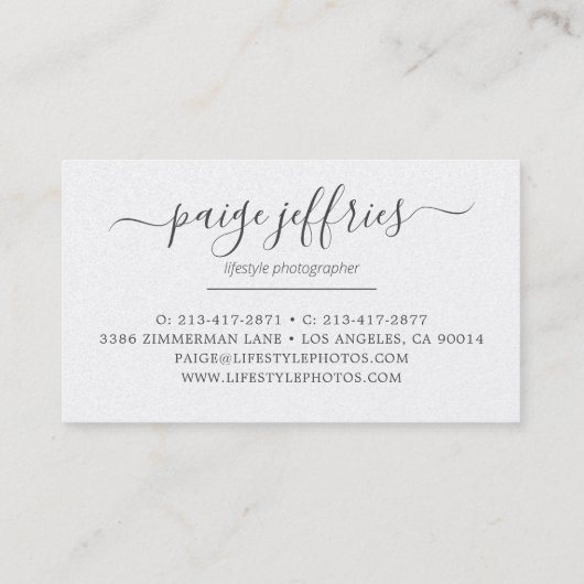 ばら色の金ゴールドのカメラマンのロゴ|の署名 名刺 (裏面)