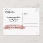 ばら色の金ゴールドのクリスマスの幸せな休日家族|の写真 シーズンポストカード (裏面)