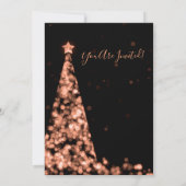 ばら色の金ゴールドのクリスマスの照明の休日のブライダルシャワー 招待状 (裏面)