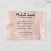 ばら色の金ゴールドのグリッターのきらめくのきらめくの魅力 名刺 (裏面)