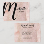 ばら色の金ゴールドのグリッターのきらめくのきらめくの魅力 名刺 (正面/裏面)