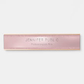 ばら色の金ゴールドのグリッターのエレガントで魅力的なプロフェッショナル サインプレート (正面)