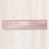 ばら色の金ゴールドのグリッターのエレガントで魅力的なプロフェッショナル サインプレート (正面)