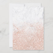 ばら色の金ゴールドのグリッターのタイポグラフィの大理石の菓子16 招待状 (裏面)