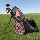 ばら色の金ゴールドのグリッターのダマスク織 ゴルフタオル (グリーン)