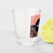 ばら色の金ゴールドのグリッターのダマスク織 ショットグラス (左)