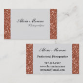 ばら色の金ゴールドのグリッターのパーソナライズな名刺 名刺 (正面/裏面)