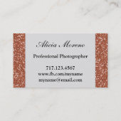 ばら色の金ゴールドのグリッターのパーソナライズな名刺 名刺 (裏面)