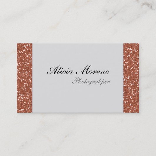ばら色の金ゴールドのグリッターのパーソナライズな名刺 名刺 (正面)