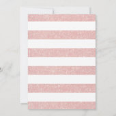 ばら色の金ゴールドのグリッターのピンクの花の女の子のベビーシャワー 招待状 (裏面)