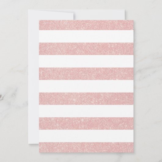 ばら色の金ゴールドのグリッターのピンクの花の女の子のベビーシャワー 招待状 (裏面)