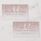 ばら色の金ゴールドのグリッターのモダンな優雅のモノグラム 名刺 (正面/裏面)