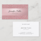 ばら色の金ゴールドのグリッターのモダンな手書きの原稿の上品 名刺 (正面/裏面)