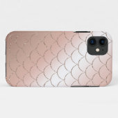 ばら色の金ゴールドのグリッターの人魚は場合をはかりで測ました Case-Mate iPhoneケース (裏面(横))