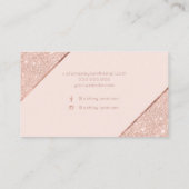 ばら色の金ゴールドのグリッターの原稿の赤面の化粧のタイポグラフィ 名刺 (裏面)