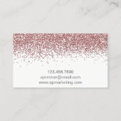 ばら色の金ゴールドのグリッターの名刺 名刺 (裏面)