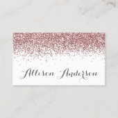ばら色の金ゴールドのグリッターの名刺 名刺 (正面)