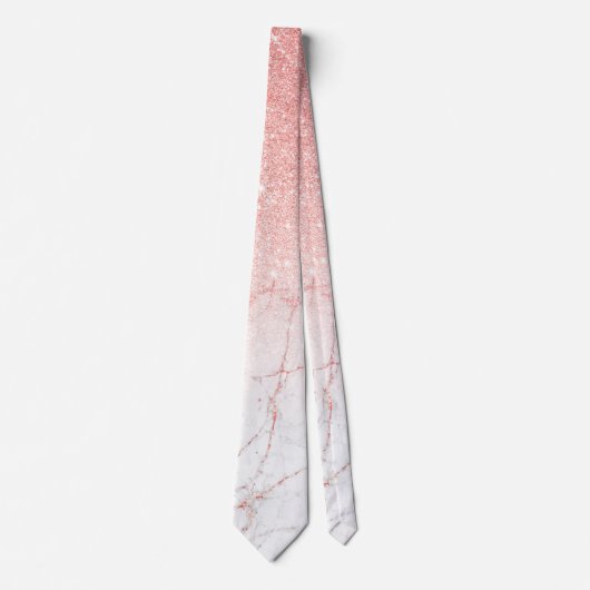 ばら色の金ゴールドのグリッターの大理石 ネクタイ (正面)