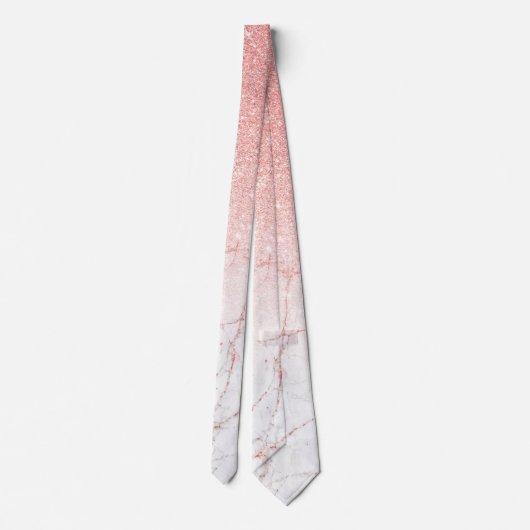 ばら色の金ゴールドのグリッターの大理石 ネクタイ (裏面)