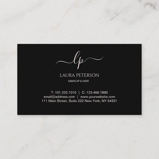 ばら色の金ゴールドのグリッターの手書きの原稿の書道 名刺 (裏面)